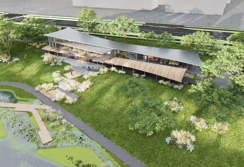 采用超薄板桁架技术打造的双曲屋面建筑（效果图）