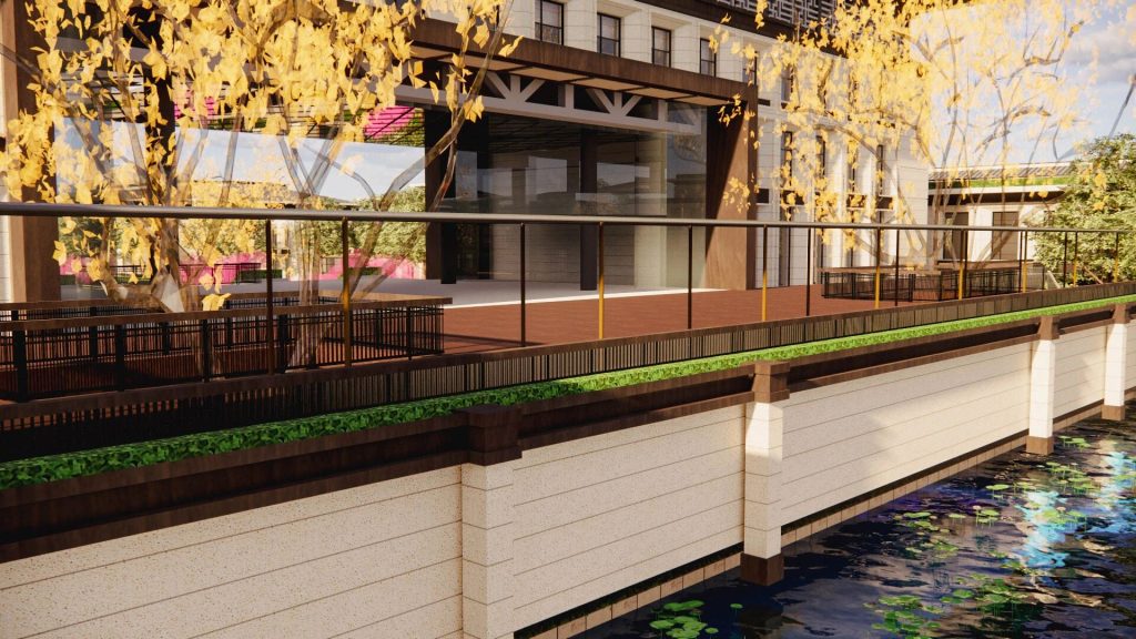 应用场景示意：超薄风雨连廊，姿态轻盈