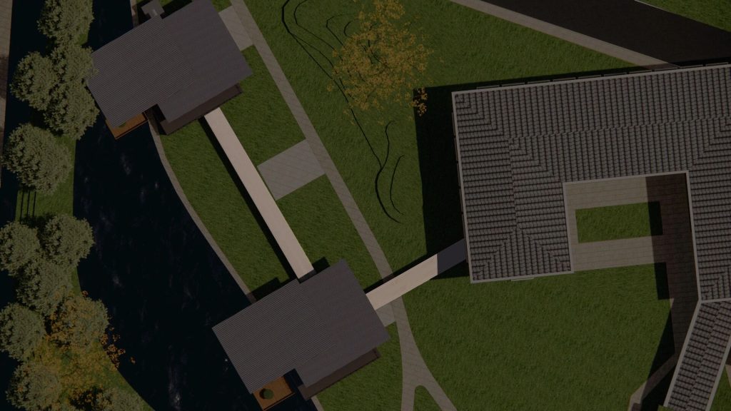 应用场景示意：超薄风雨连廊串联建筑物，不怕日晒雨淋