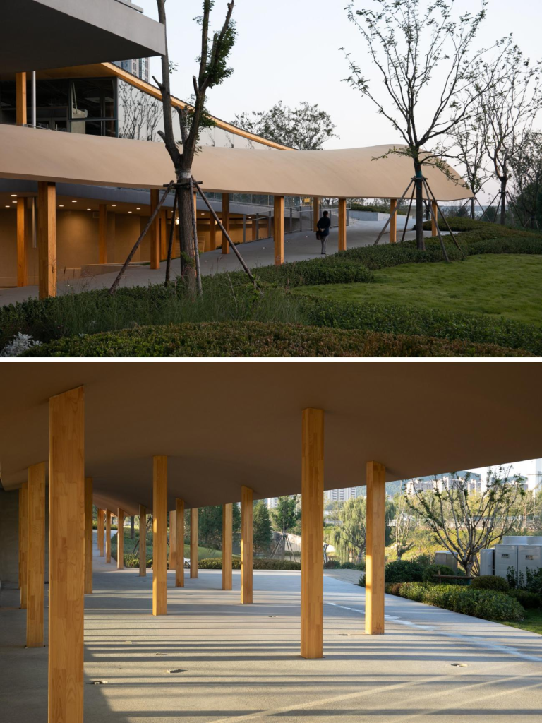 超薄屋面结构让建筑创作自由?5大应用形式展示!插图12 建筑形态通过具有张力的线性变化动势与滨水公园的自然景观相呼应。