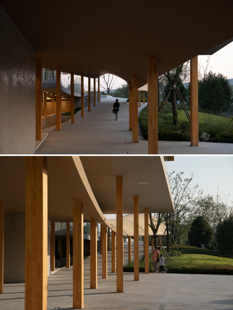 超薄屋面结构让建筑创作自由?5大应用形式展示!插图13 廊下空间轻快而通透。